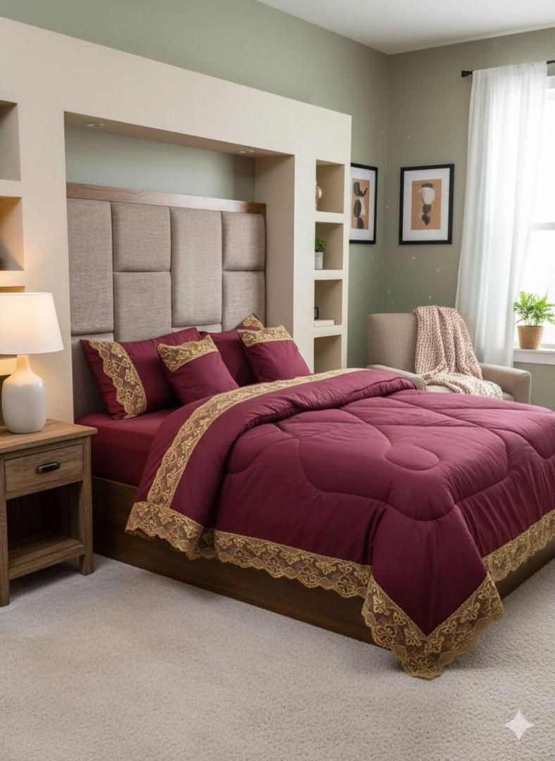6-Piece Duvet Bedcover Set - Includes Duvet, Bedsheet, 2 Pillowcases, 2 Cushion Covers - Mixed Colors Available