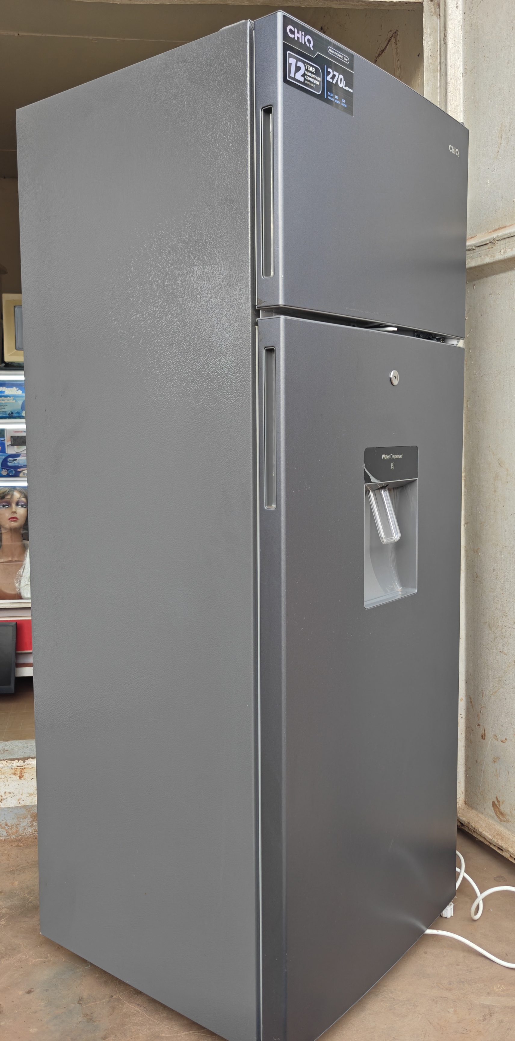 CHiQ 270L Fridge with Water Dispenser – UGX 600,000
