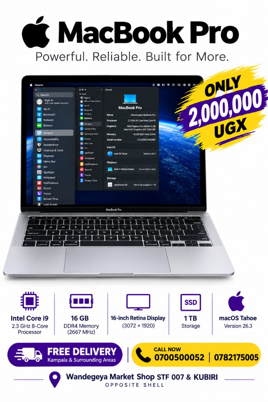 Apple MacBook Pro 16-inch Intel Core i9 16GB RAM 1TB SSD macOS Tahoe