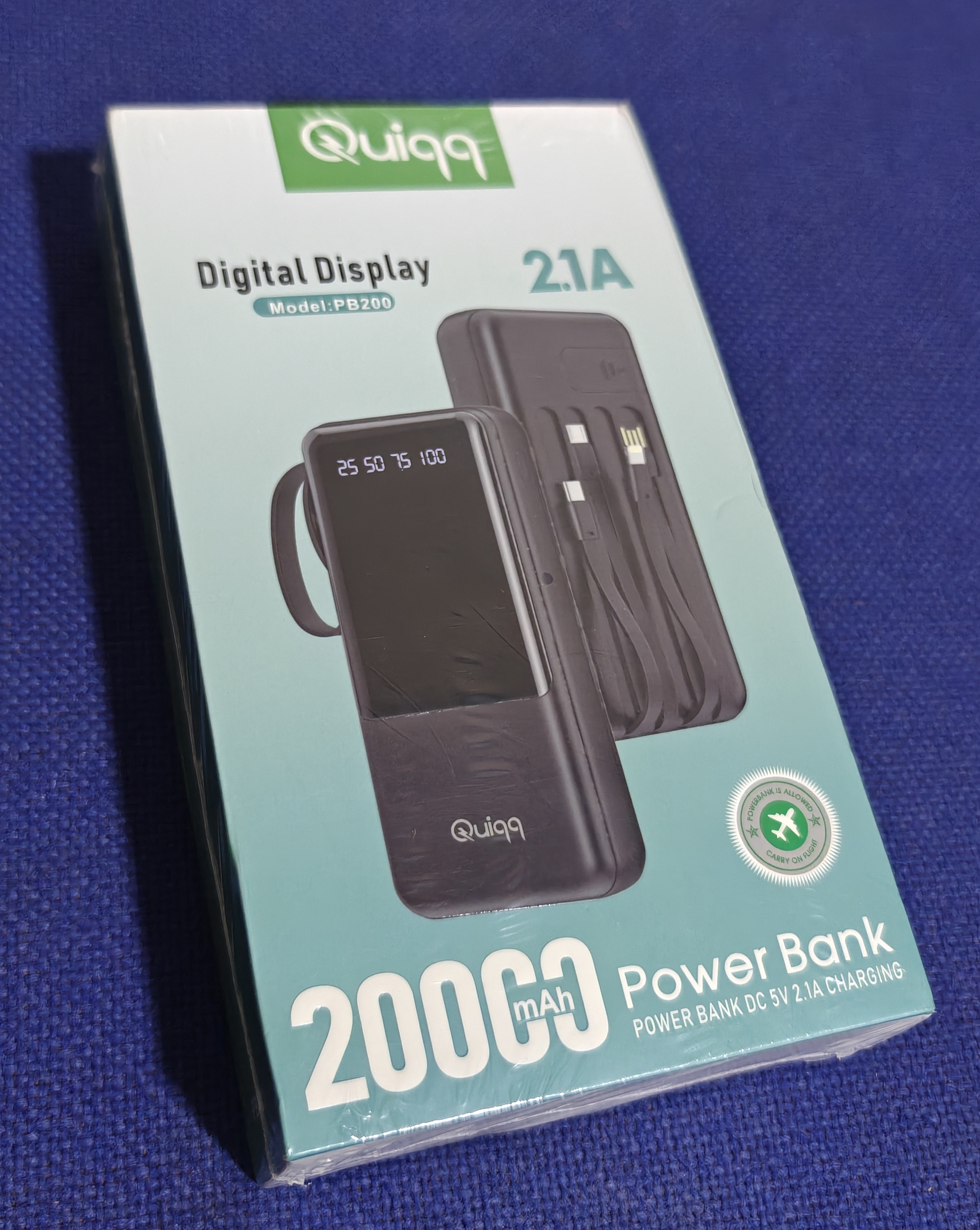 Quigg Digital Display Power Bank 20000mAh 2.1A - Model PB200