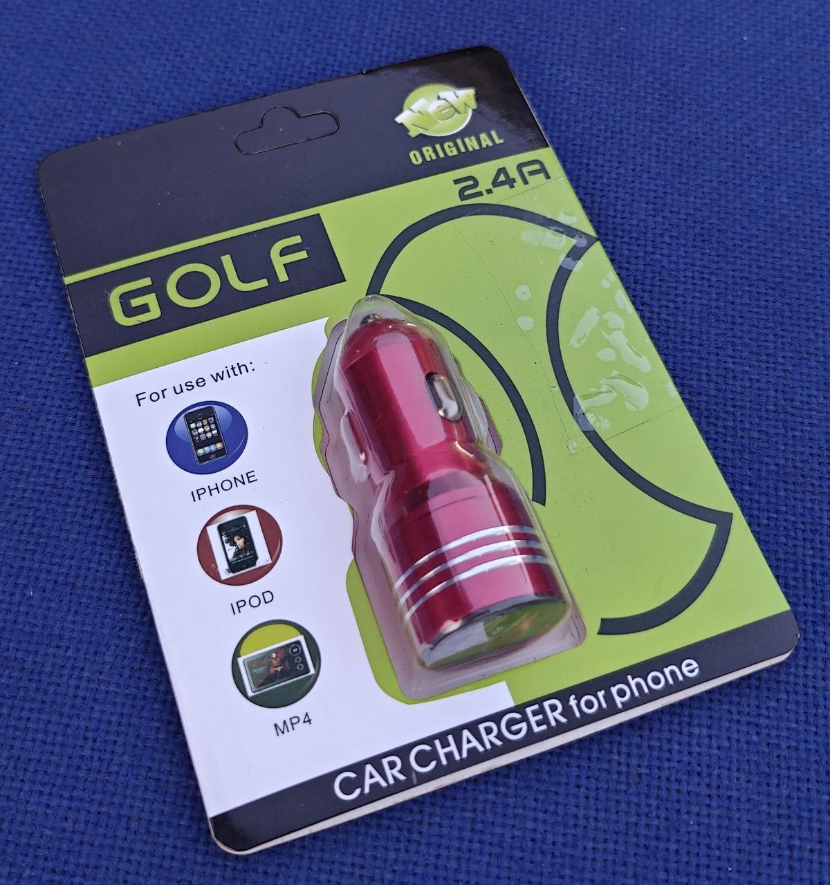 Golf 2.4A Car Charger for Phone - Dual USB Outlets