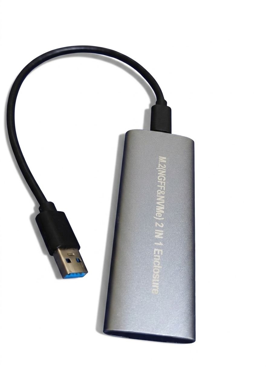 256 SSD  NVE Enclosure 2 in 1 USB 3.0 Adapter - Silver Type - C