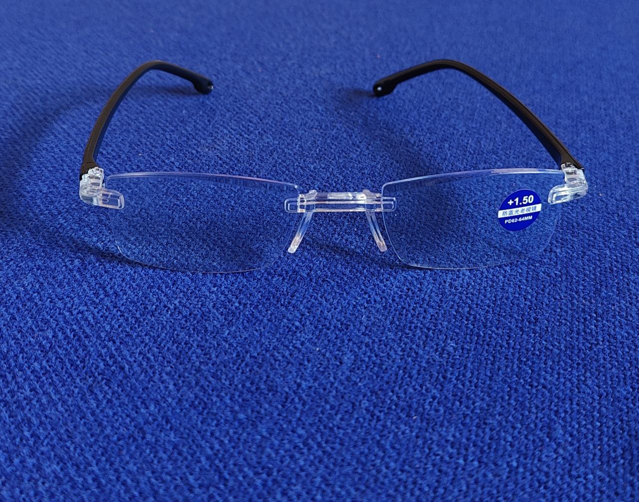 Reading Glasses +1.50 Prescription - Clear Lens with Black Arms