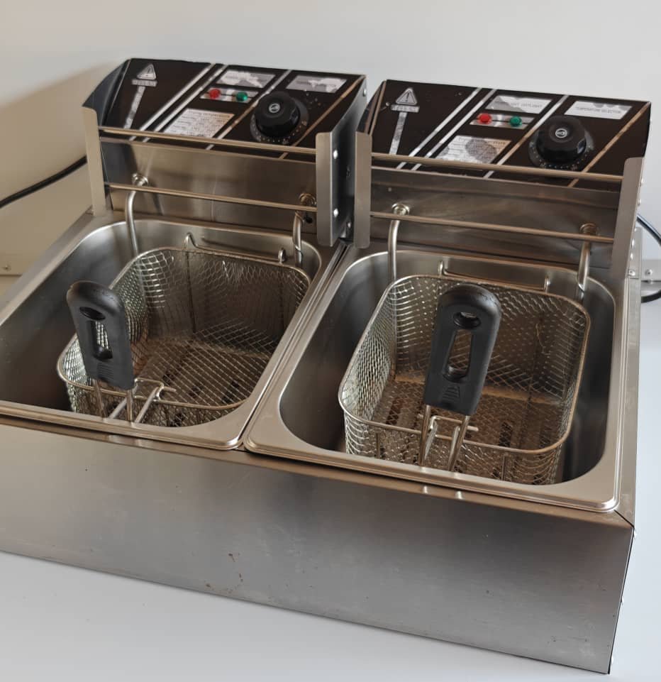 Dual Basin Commercial Deep Fryer - Stainless Steel
