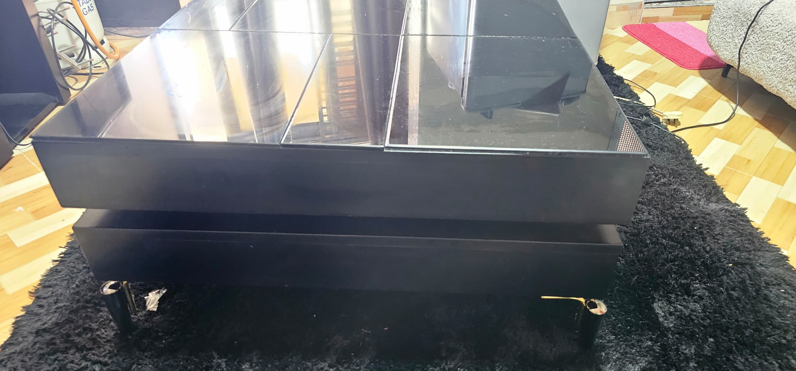 Glass Display Cabinet with Black Frame - Modern Storage Unit