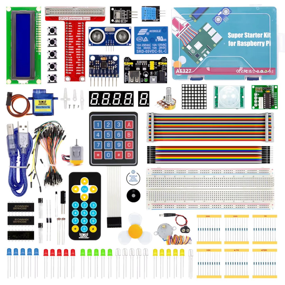 Super Starter Kit for Raspberry Pi - AE327 Complete Set (without raspberry PI)