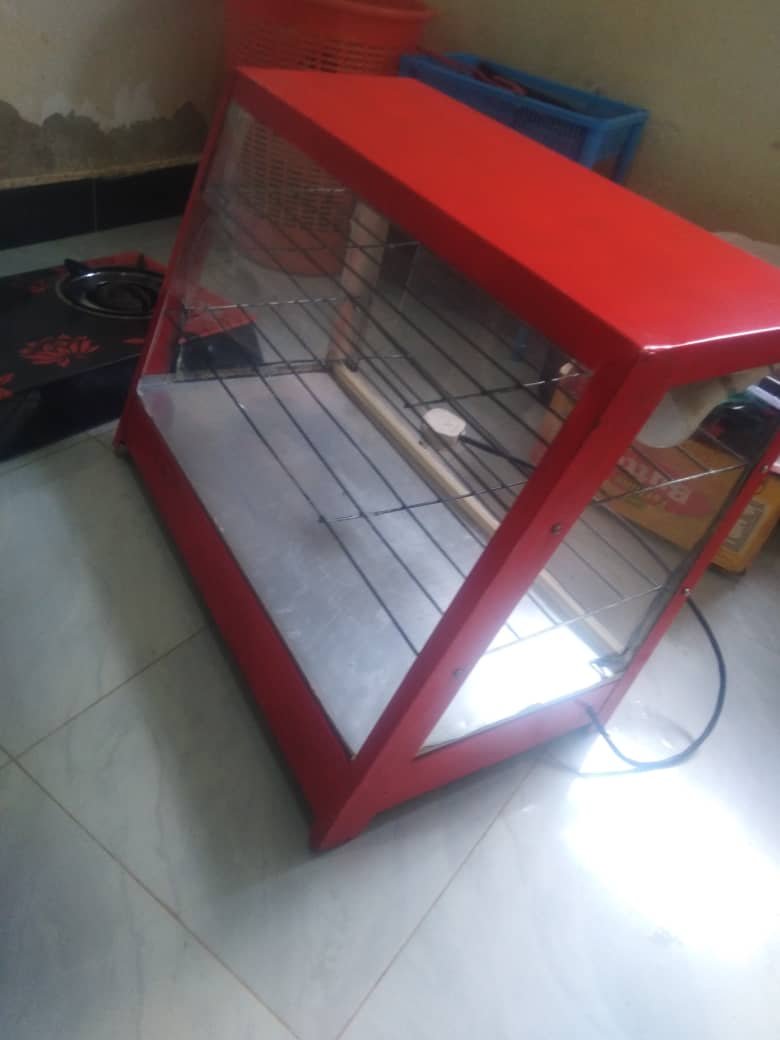 Red Food Display Warmer Cabinet with Heating Light