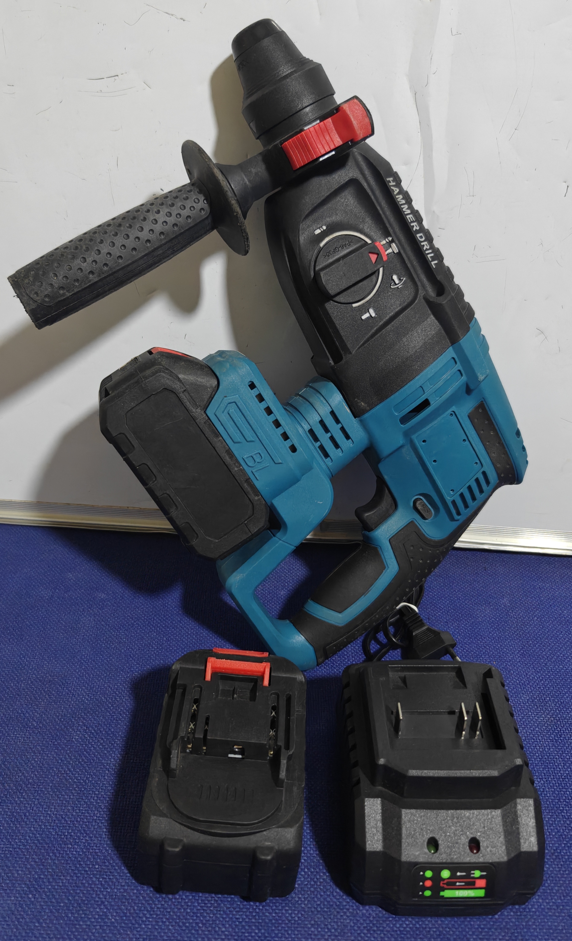 Bosch Blue Rotary Hammer Drill with 2 Batteries & Charger