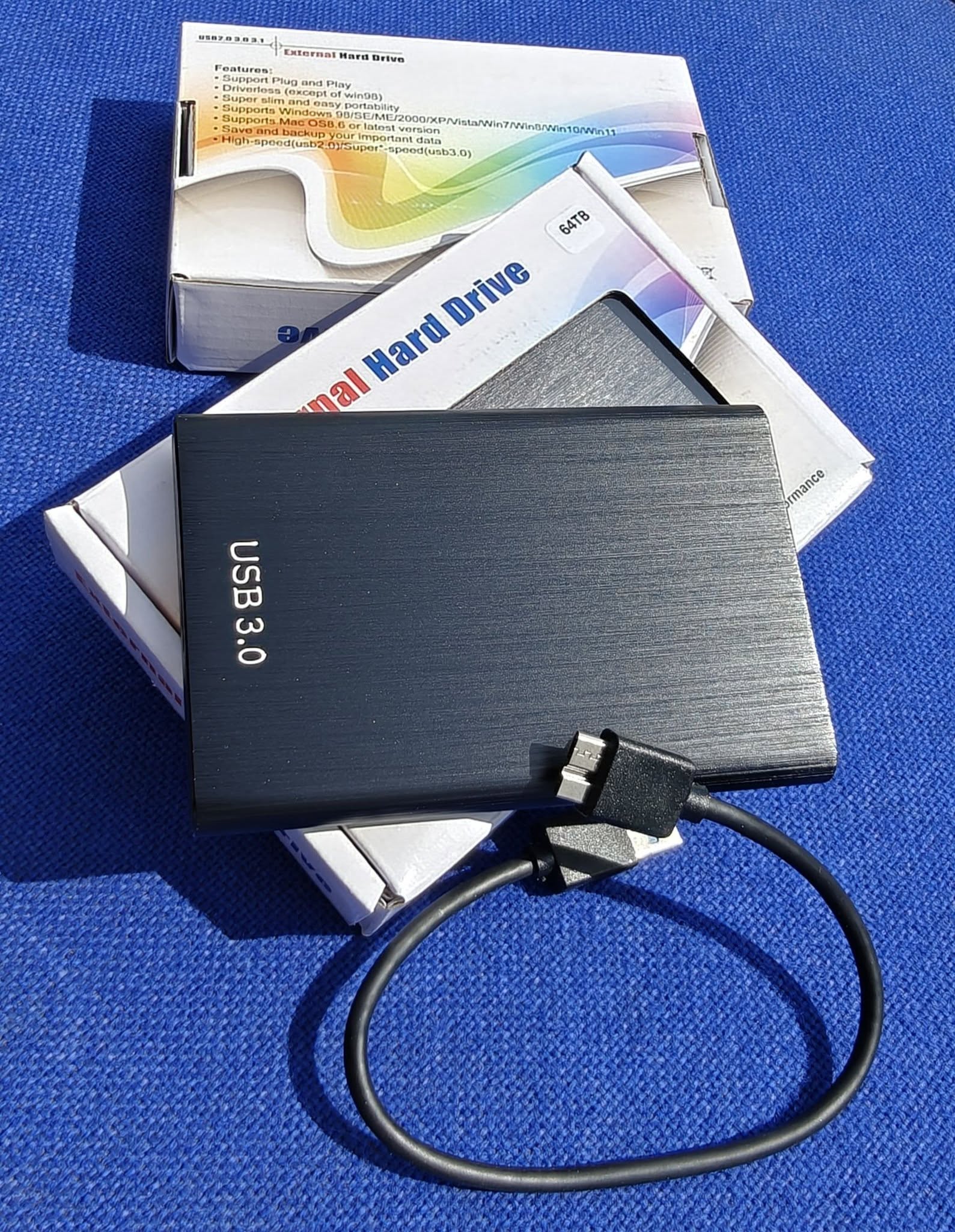 External Hard Drive 64GB USB 3.0 - Black
