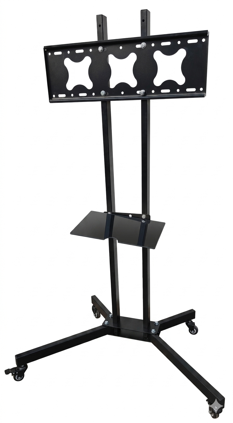 Mobile TV Stand with Wheels - Adjustable Height