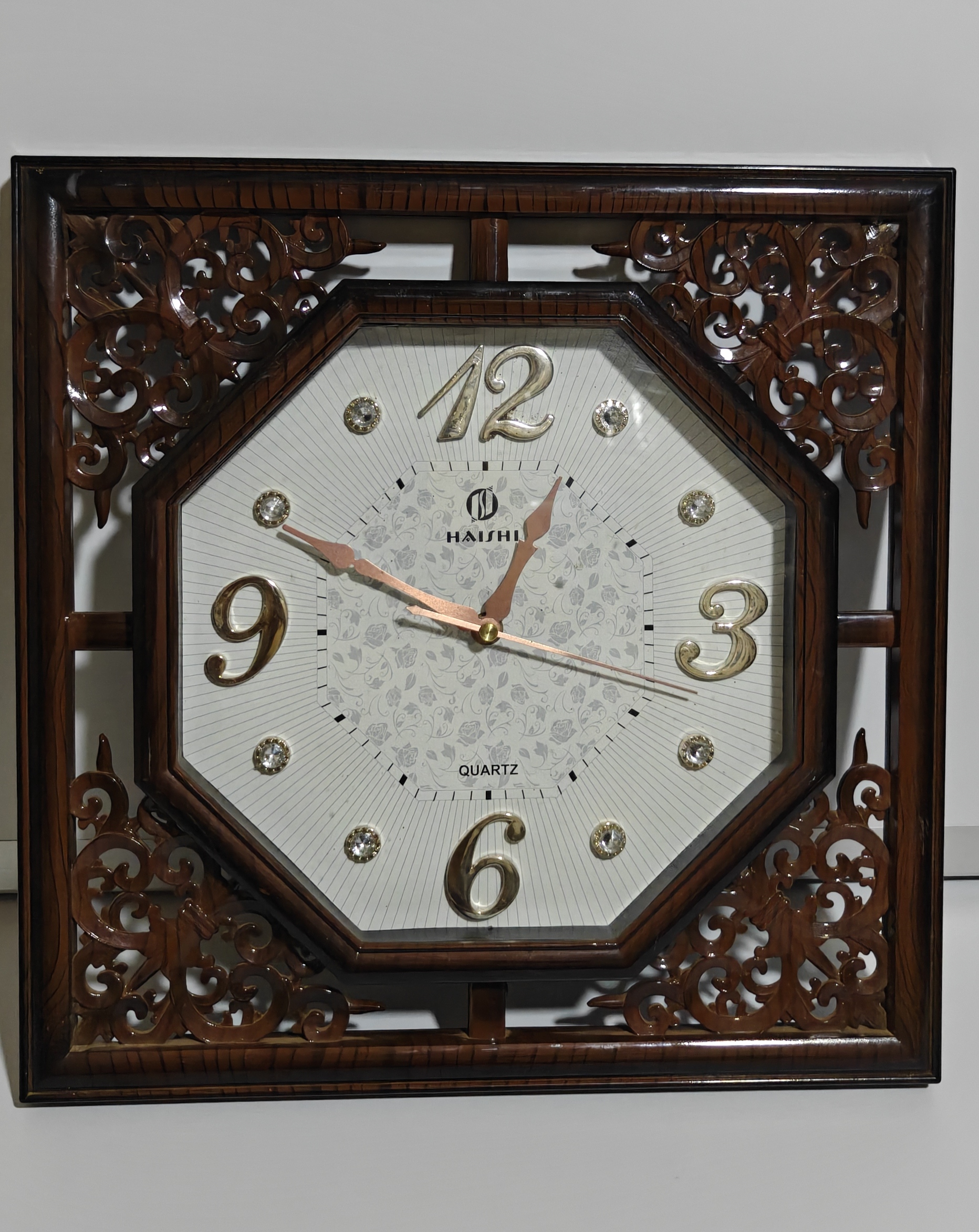 Haithi Wooden Octagonal Wall Clock with Quartz Movement