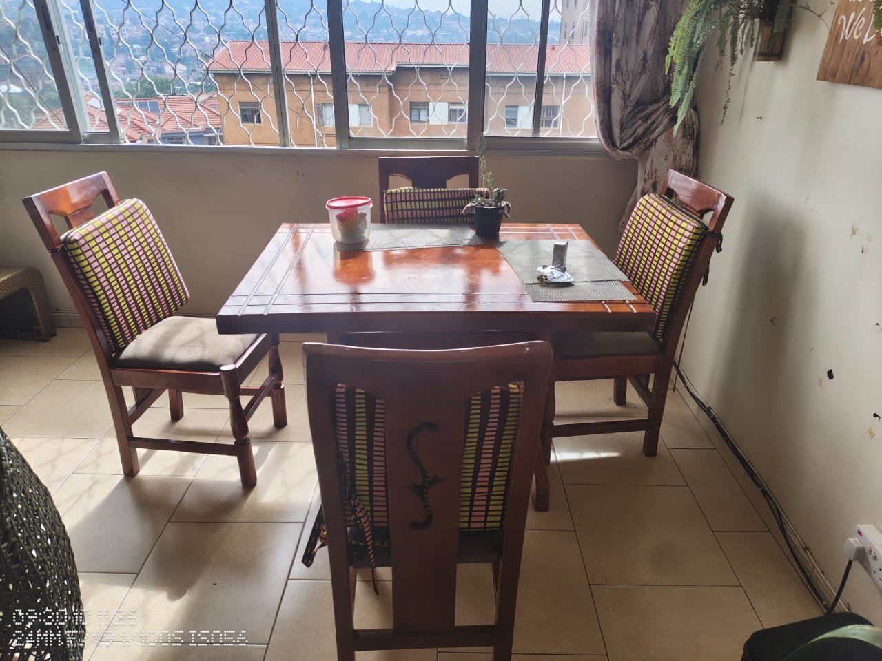 Wooden Dining Table Set with 4 Chairs