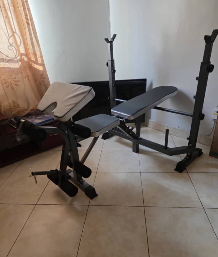 Weight Bench with Barbell Rack Set - Home Gym Equipment