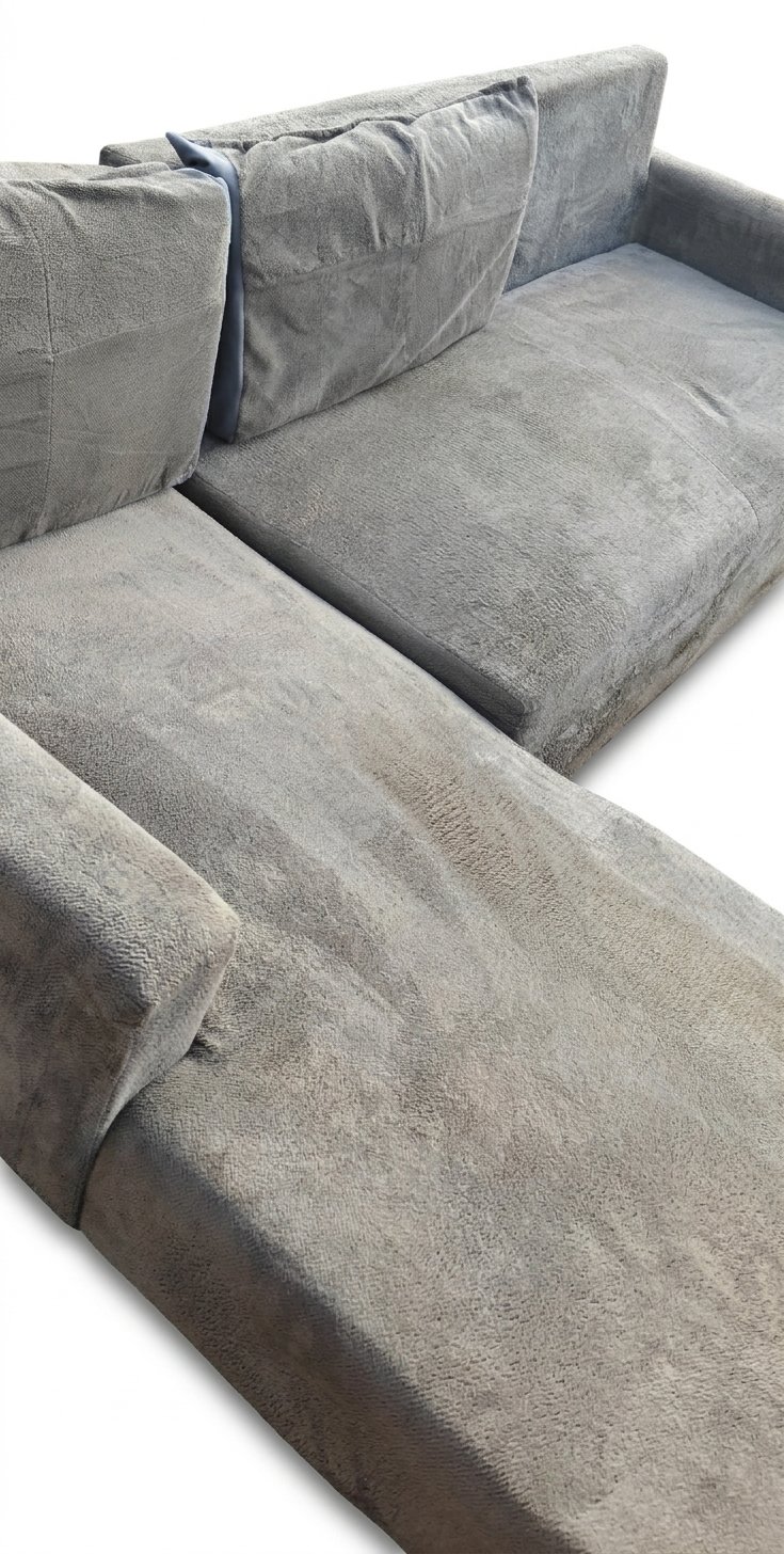 Gray Fabric L-Shaped Corner Sofa/Couch