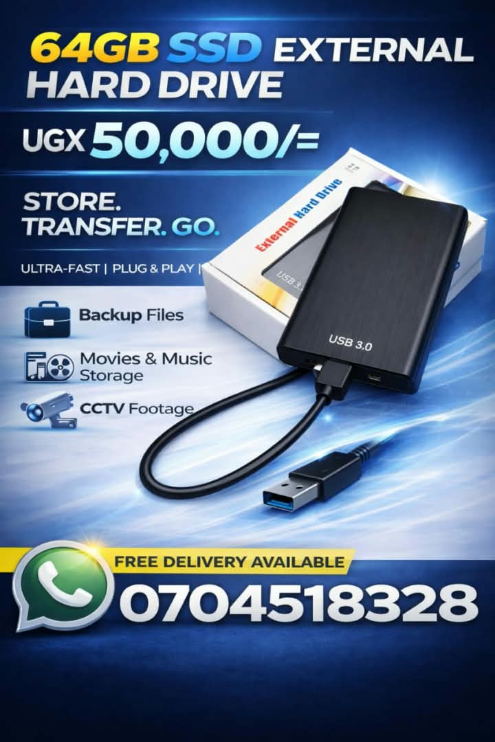 64GB SSD External Hard Drive USB 3.0 - Ultra-Fast Storage