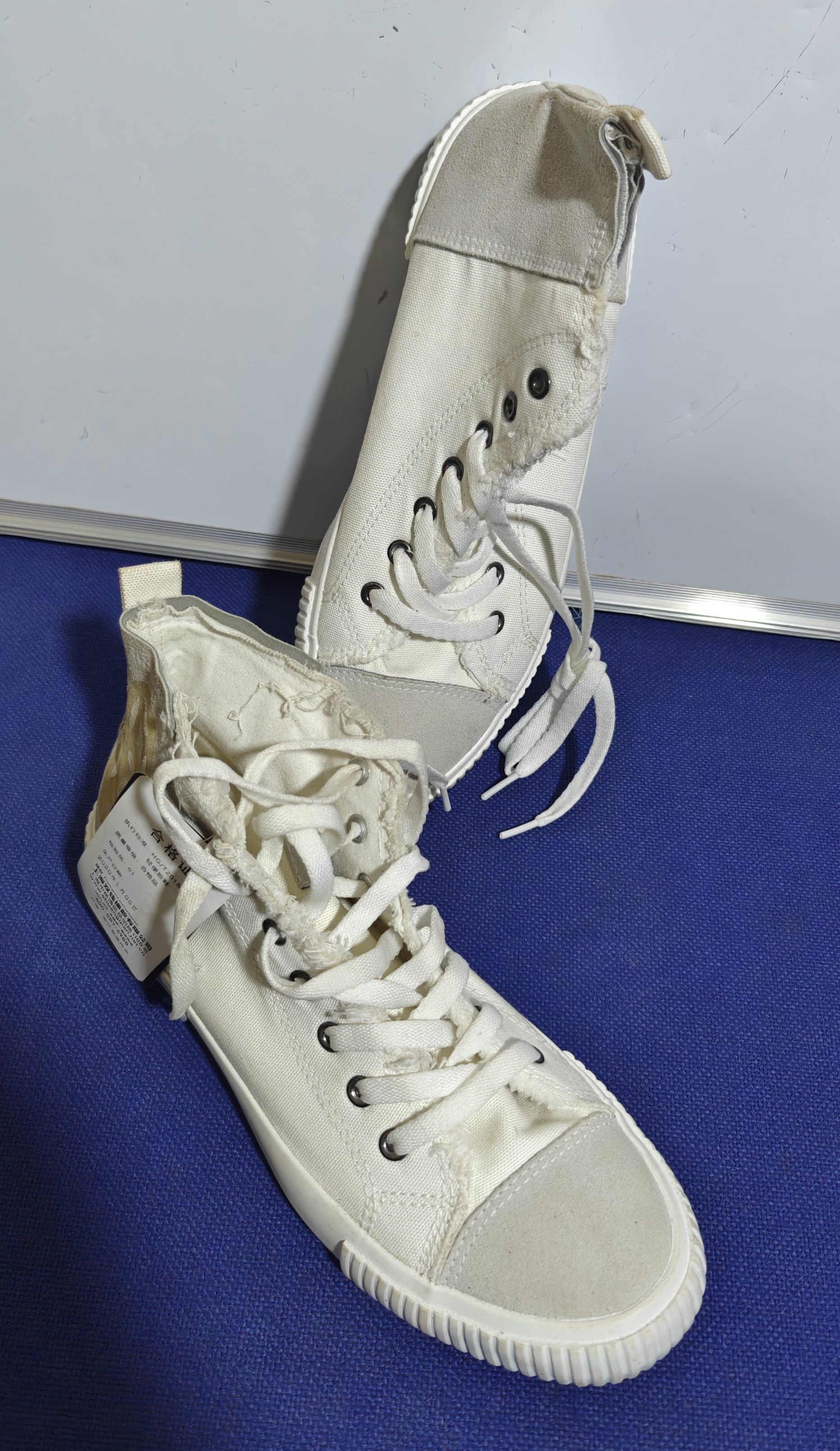 White High-Top Canvas Sneakers - New