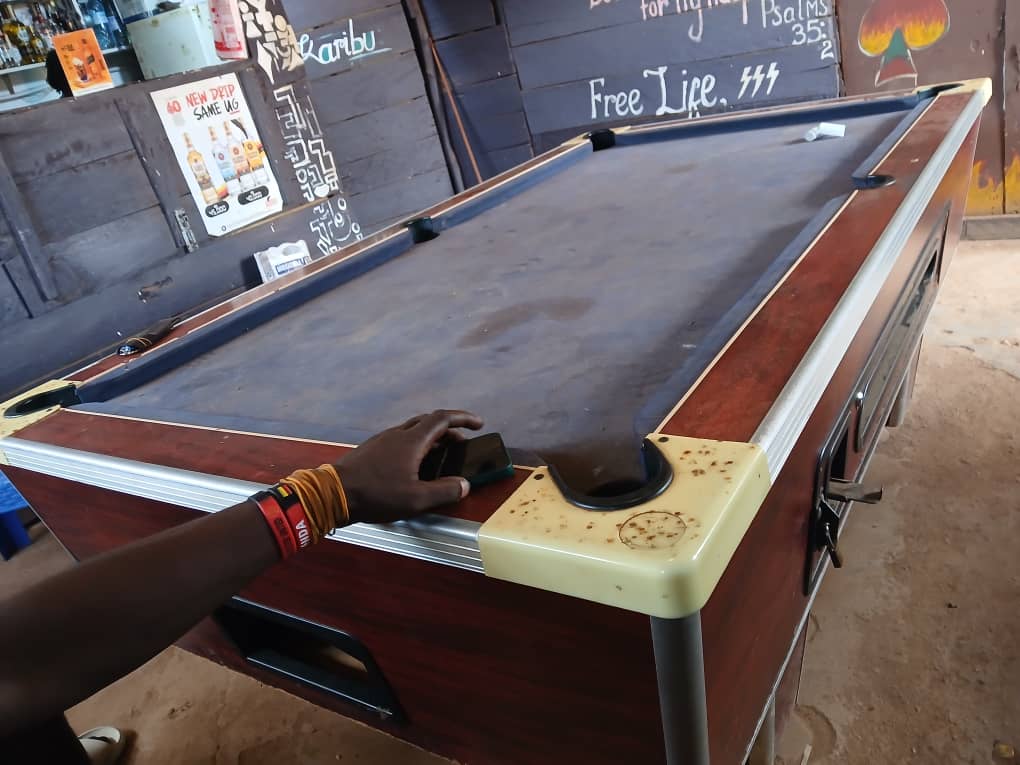 Pool Table - Brown/Red with Accessories