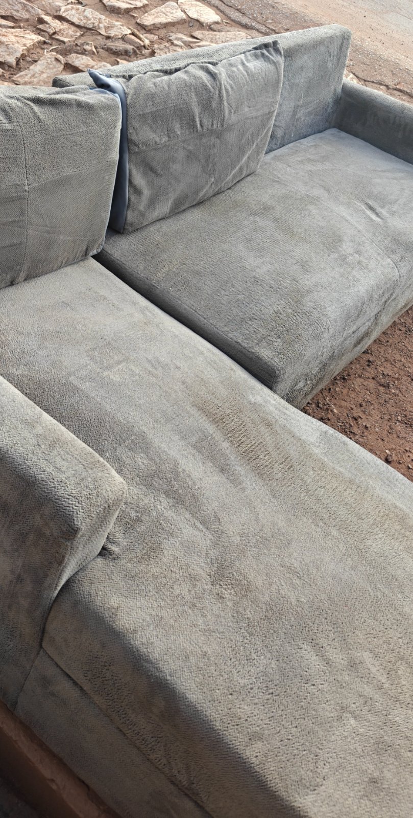 Grey Fabric Sectional Sofa/Couch