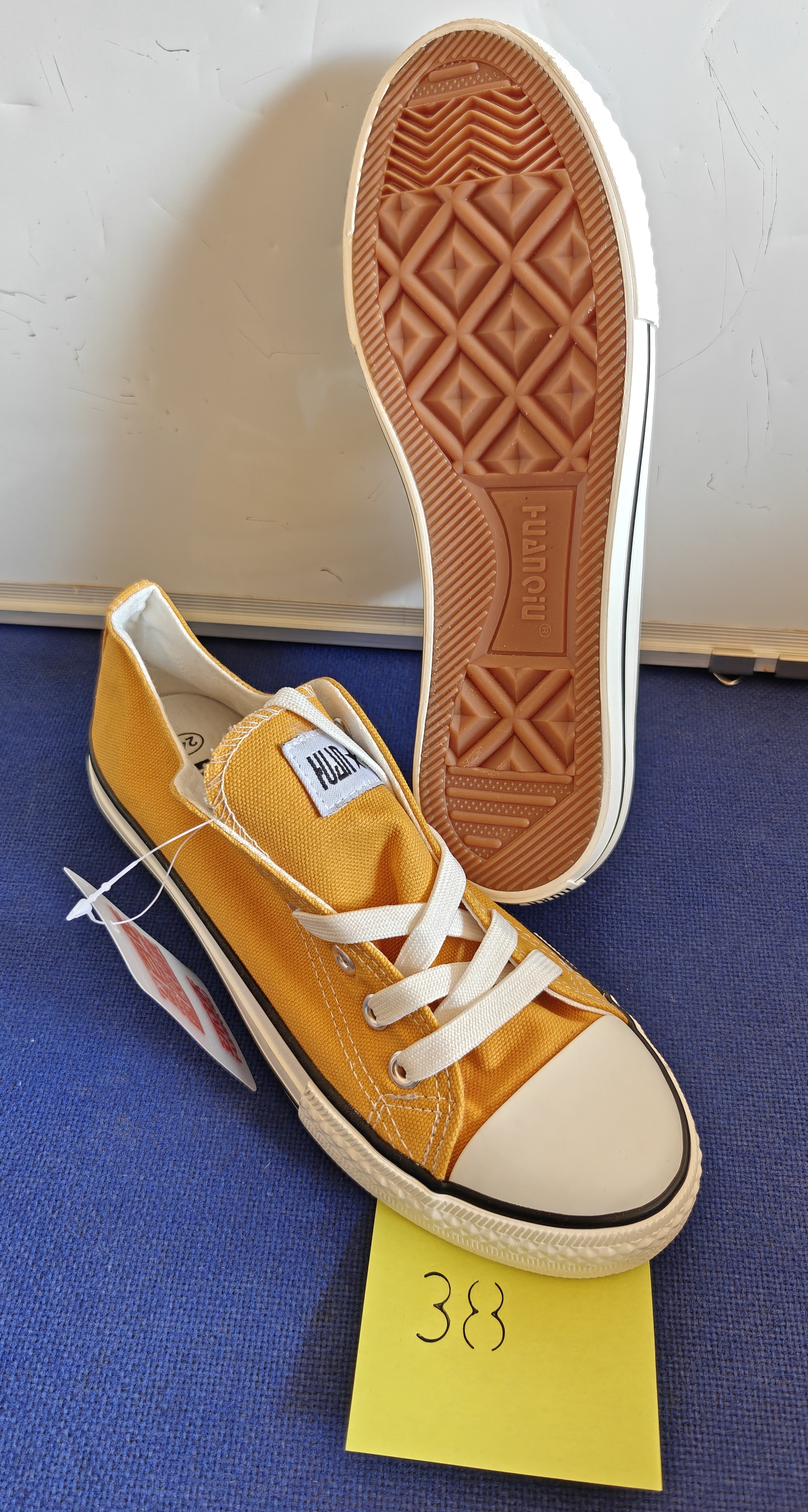 Rubber Canvas Sneakers - Yellow Size 38
