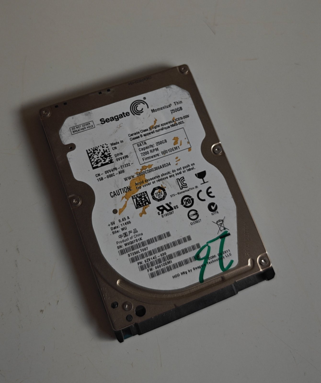 Seagate Momentus Thin 250GB SATA Hard Drive