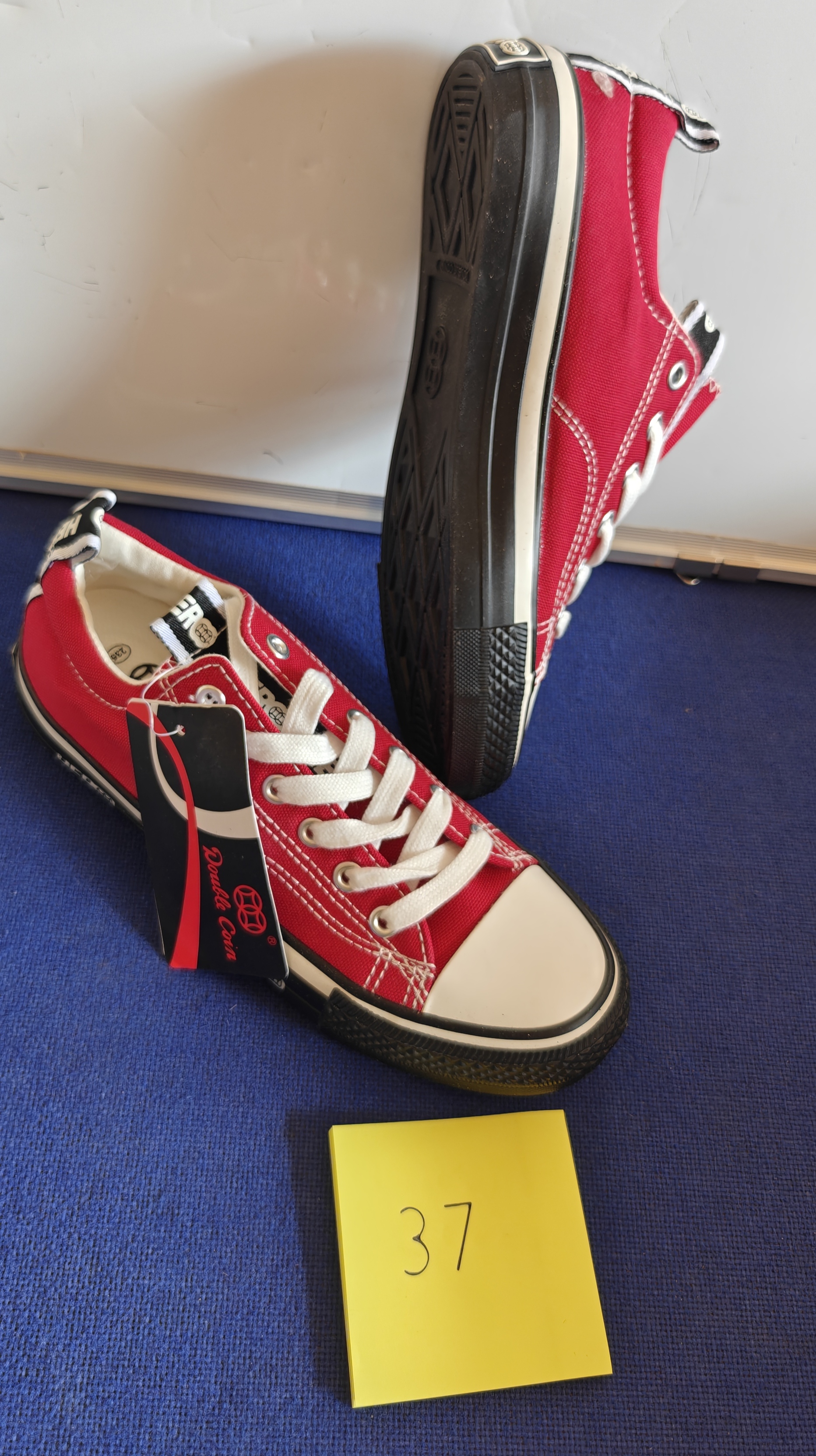 Red Canvas High-Top Sneakers Size 37 - New with Tags