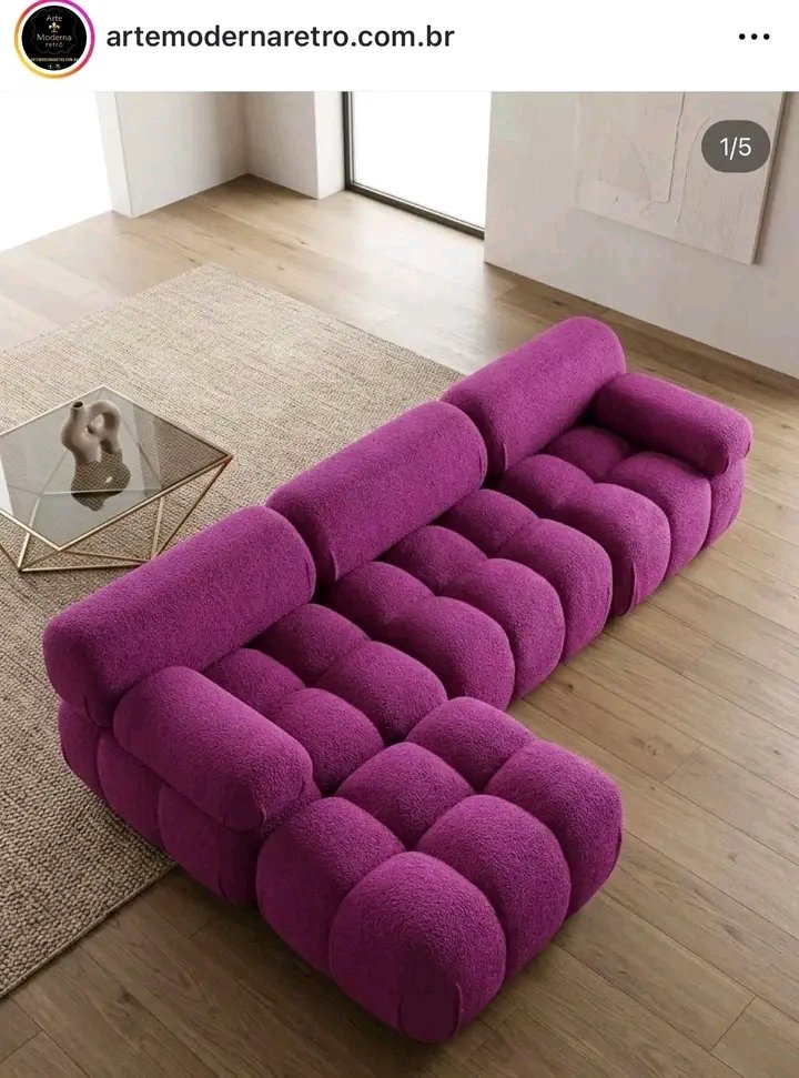 Modern Purple Puffy Cloud Sectional Sofa - Contemporary Design