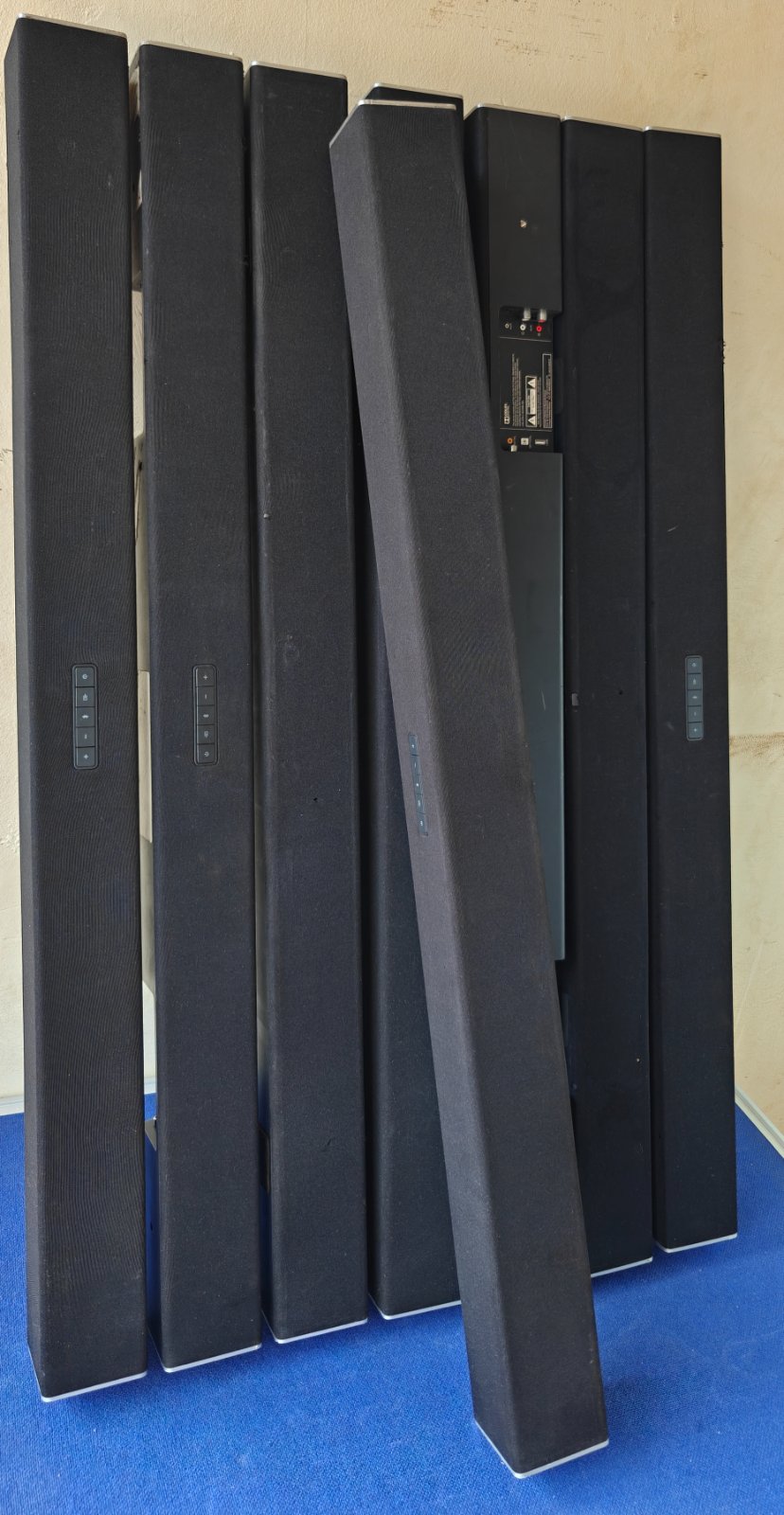 Set of 6 Black Tall Tower Speakers - Home Audio System