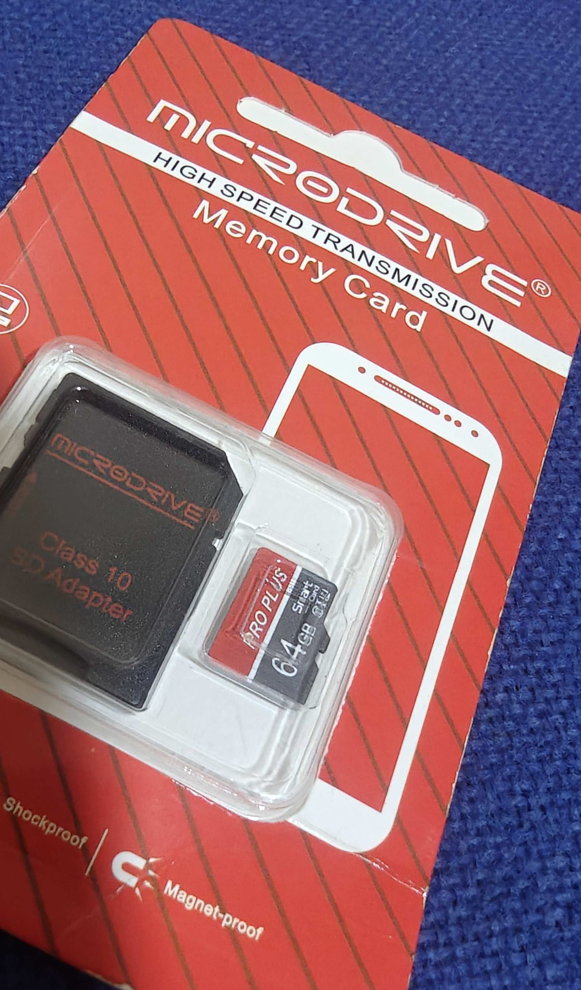 MicroDrive 64GB Class 10 High Speed Memory Card with SD Adapter
