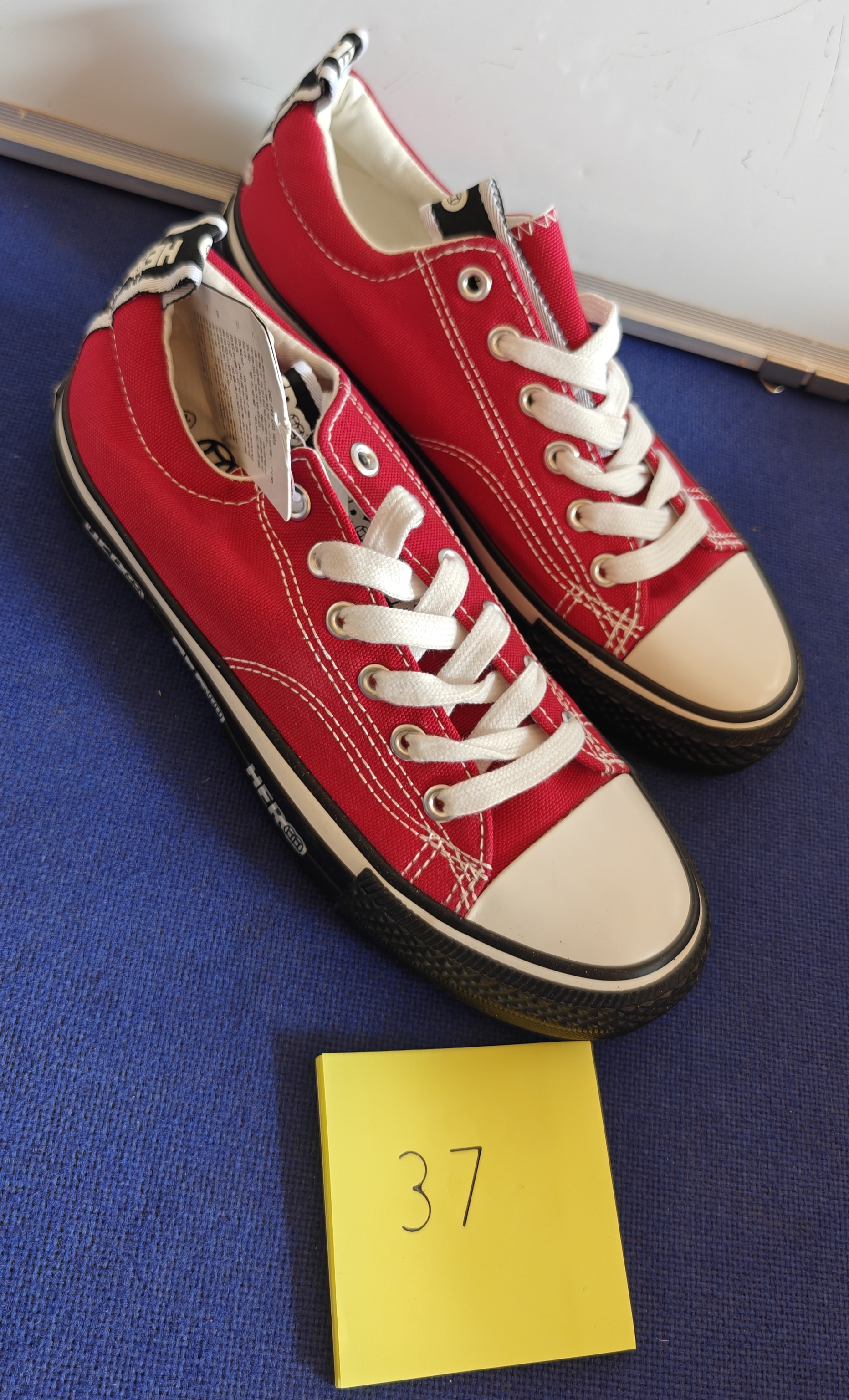 Red Canvas High-Top Sneakers Size 37